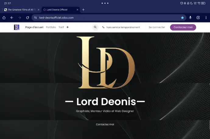 Capture d&#39;écran d&#39;un site cree par NeoGraphik